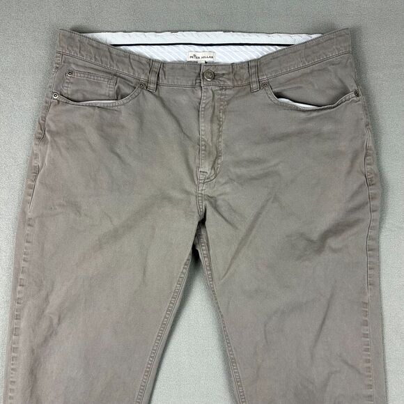 Peter Millar Pants‎ Mens 38 5 Pocket Pants Gray Cotton Blend Chino Business - Picture 3 of 10